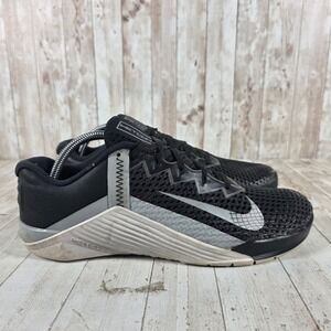 Nike Metcon 6 Mens Training Shoes Black Metallic Silver CK9388-010 Size 10